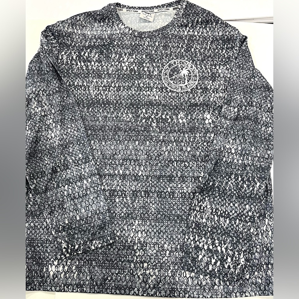 Spicy Tuna Men's Long Sleeve Fishing Shirt Size XL Coastal Outfitters Multigray
